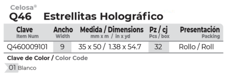 Janel-listones-celosa-Navidad-Estrellitas-holografico-Q46-001-tabla
